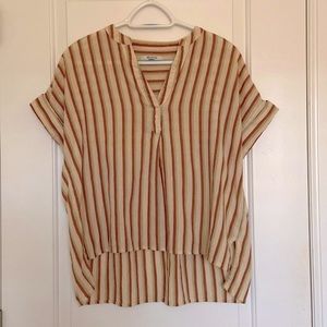 Madewell striped 100% cotton oversized high-low shirt size XS